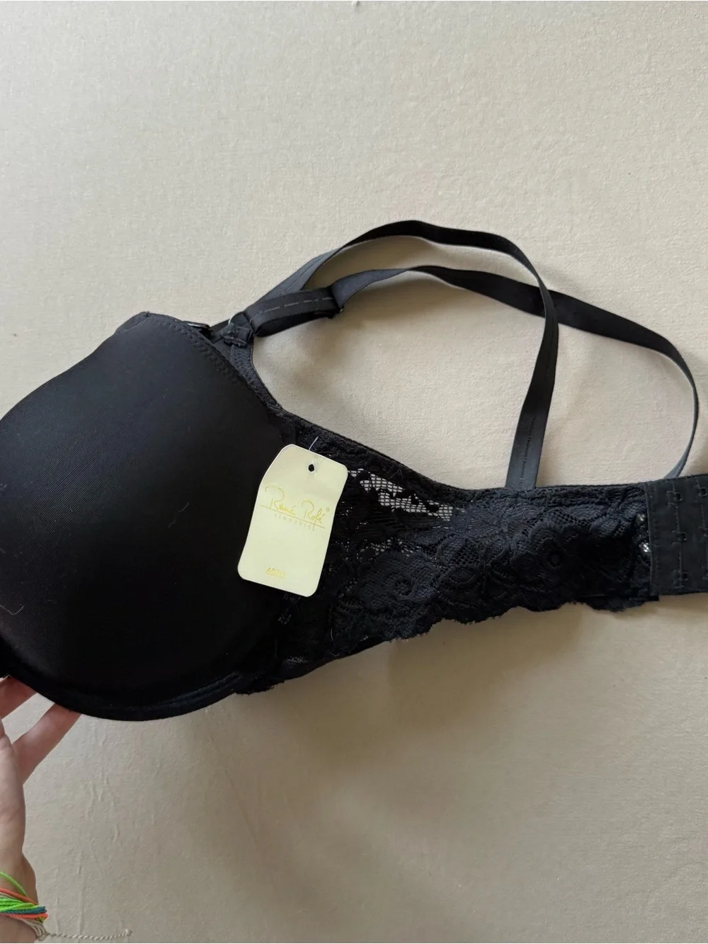Rene Rofe Lace Trim Padded Plunge Bra - Picture 7 of 7